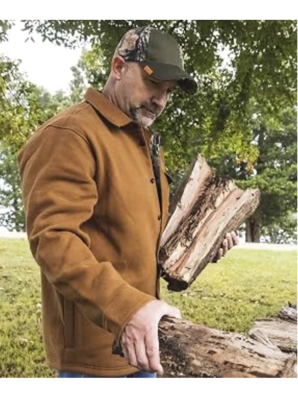Men's Legendary Whitetails Fleece Shirt Jacket 4XLT Brown Camo